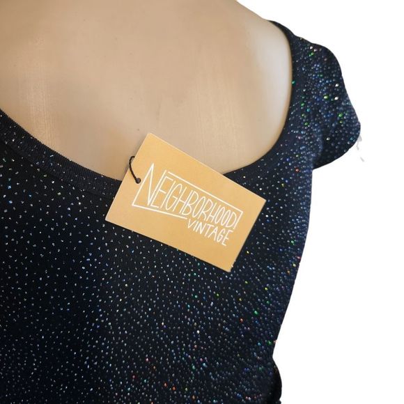 XOXO Shirt Vintage Sparkles Short Sleeve Scoop Neck Black Womens Size small - Picture 8 of 14